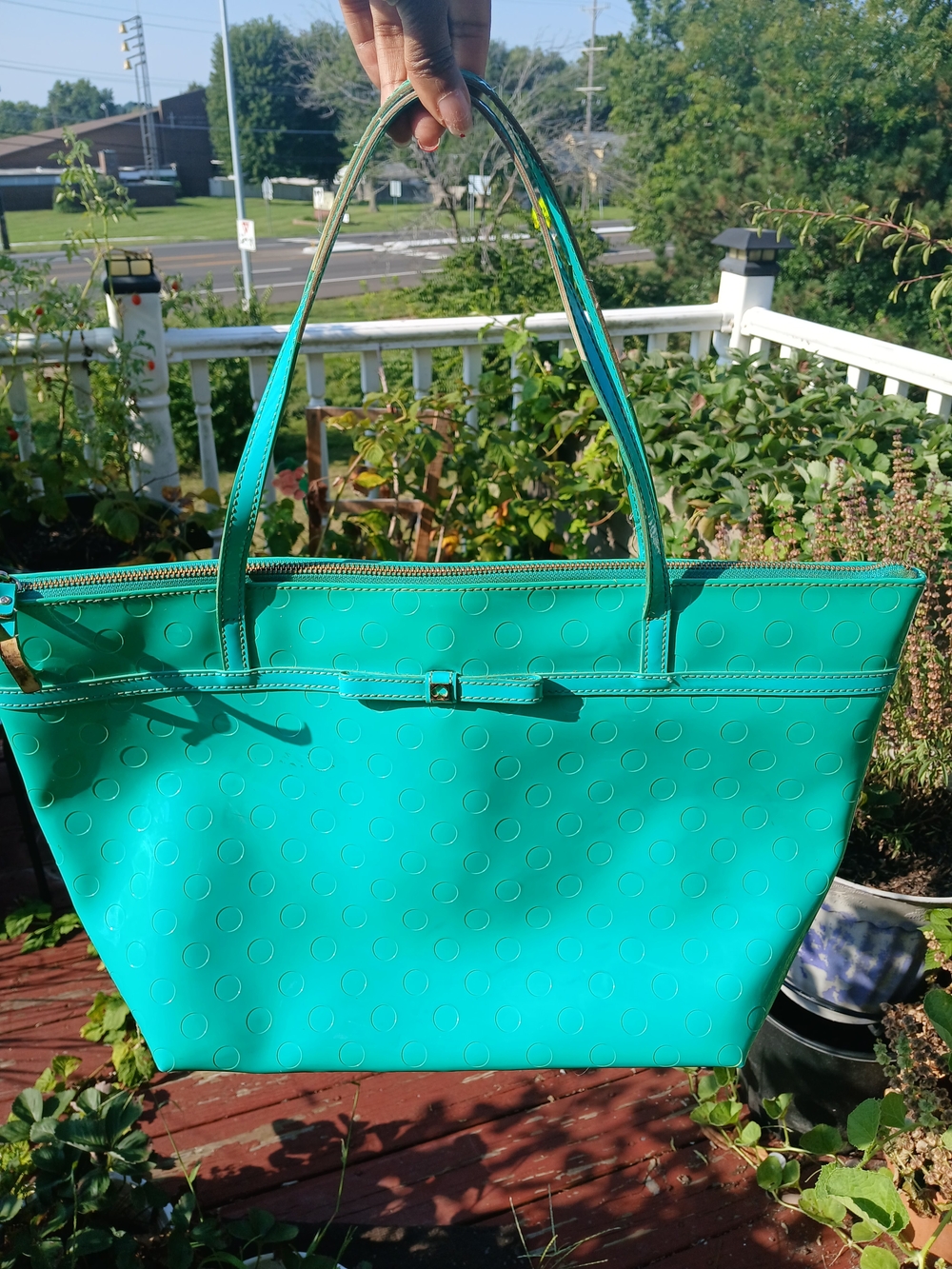 Kate Spade Teal Bubble-Embossed Tote